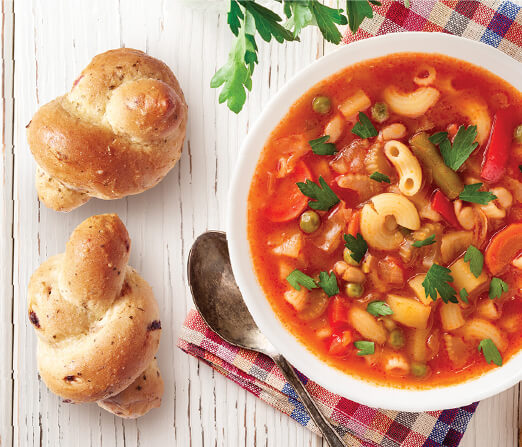 Hearty Minestrone Soup With Furlani Knots