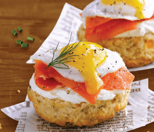 Eggs and Smoked Salmon on Furlani Biscuits