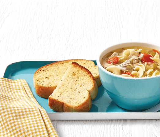 Chicken Noodle Soup With Garlic Texas Toast