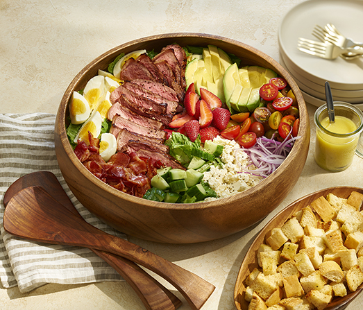 Steak Cobb Salad with Grilled Garlic Croutons