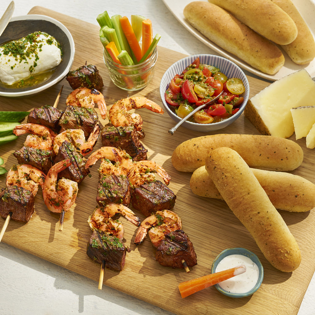 Grilled surf and Turf Mediterranean Board
