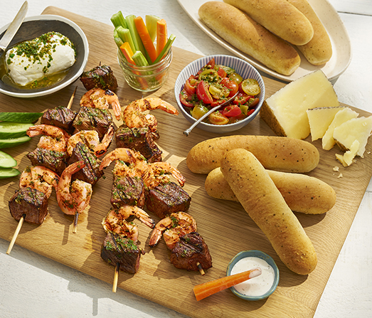 Grilled Surf and Turf Mediterranean Sharing Board